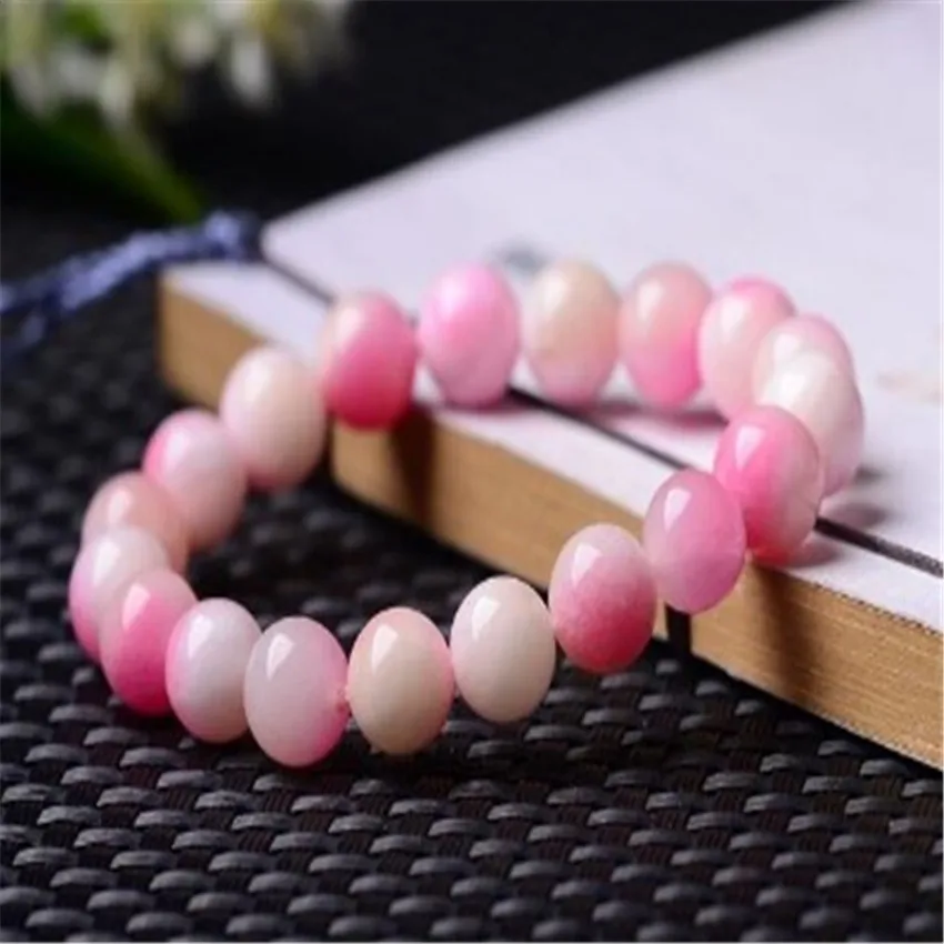 Braccialetto Di Giada Rosa Da 8Mm Realizzato Amanti Dei Gioielli Minimalisti Anniversario Etnico Alla Moda Artisan Party Impilabile Bangle Link Adoles