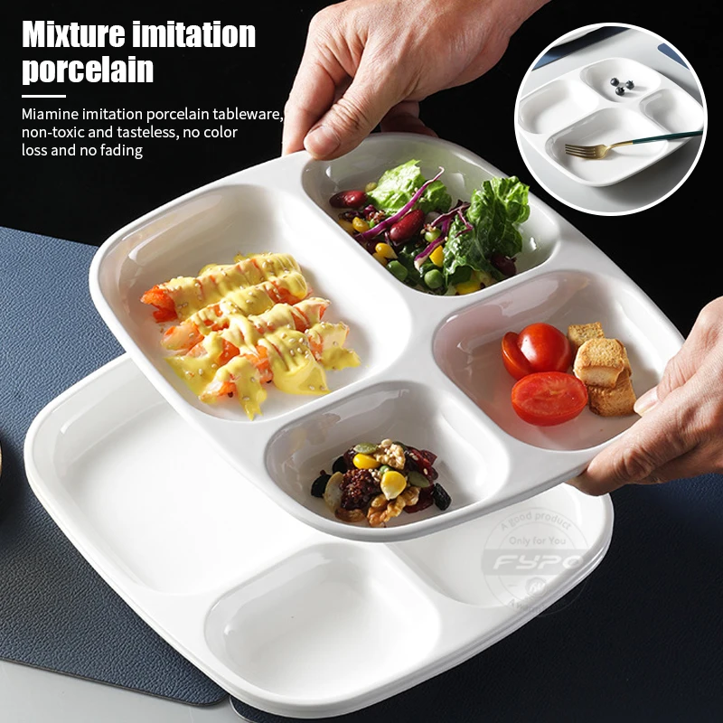 3/4/7-Grid Plates For Food Dinner Plates Dinnerware Dining Compartment Plate Serving Dishes Salad Kitchen Eco-friendly Tableware