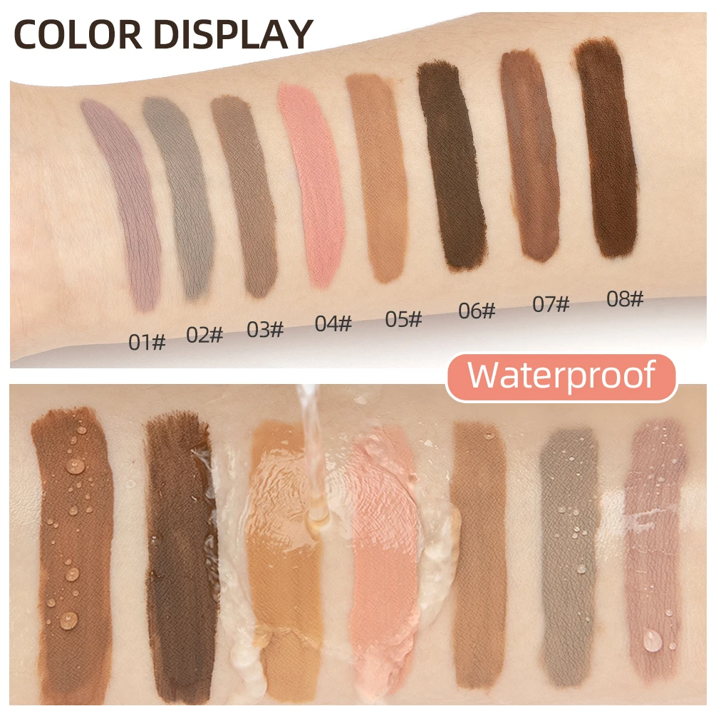 QIBEST Monochrome Eye Shadow Stick Waterproof Lasting Highgloss Nude Matte Liquid Eyeshadow Lying Silkworm Eyes Makeup 8 Colors 5
