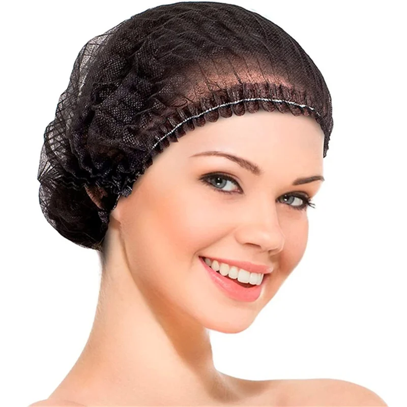 

Disposable Bouffant Caps 100 Pcs 21inches Hair Nets Head Cover Elastic Dust Hair Cap for Food Servic Sleeping Bath Shower Beauty