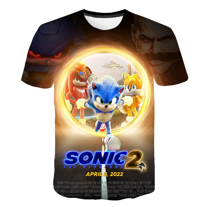 custom tee shirts Summer Fashion O-neck Anime sonic graphic t shirts For kid Casual Trend harajuku Personality 3D Print short sleeve T-shirt Top star wars t shirt