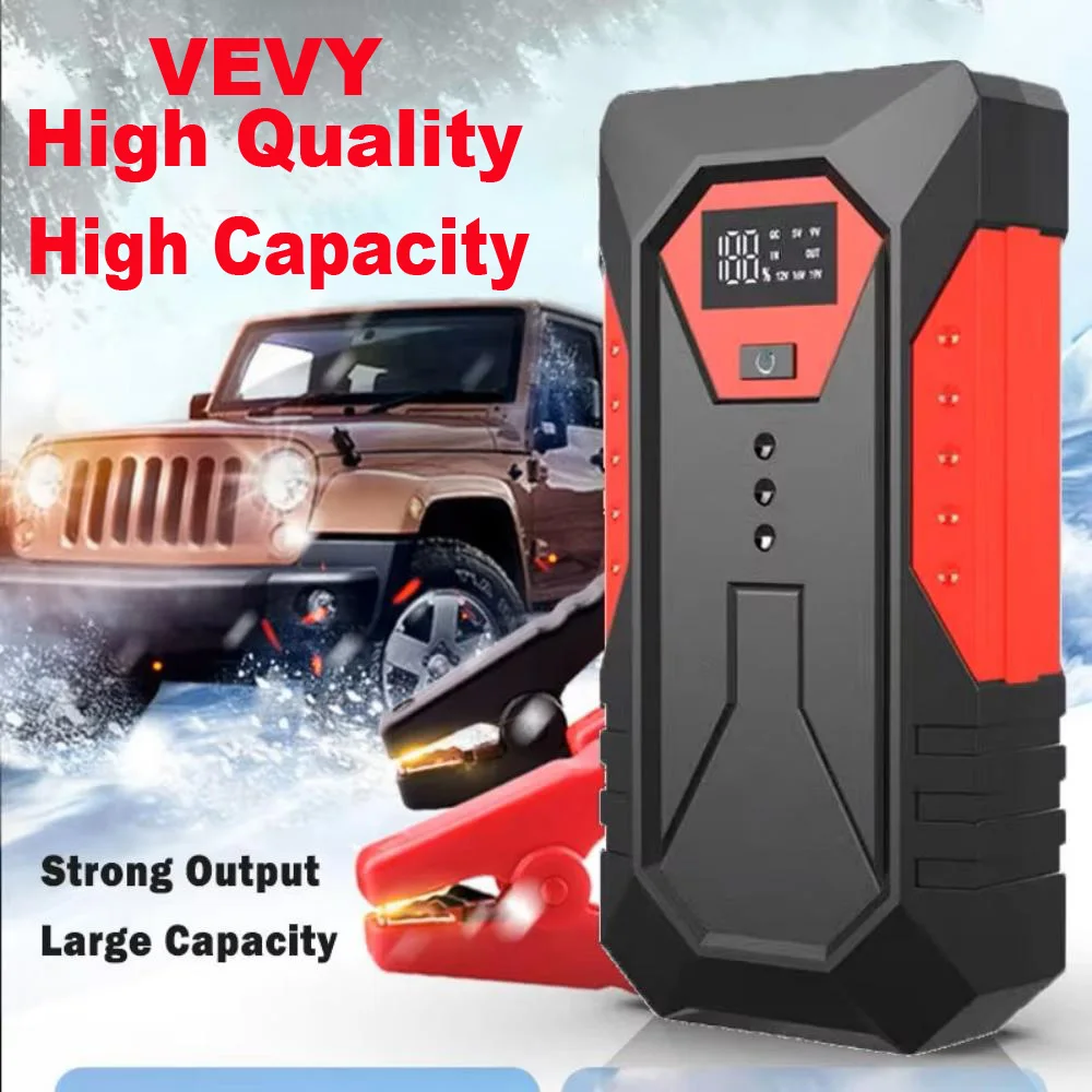Portable Car Jump Starter, 12V Emergency Power Bank Battery Booster with LED Light, Suitable for Most Family Cars