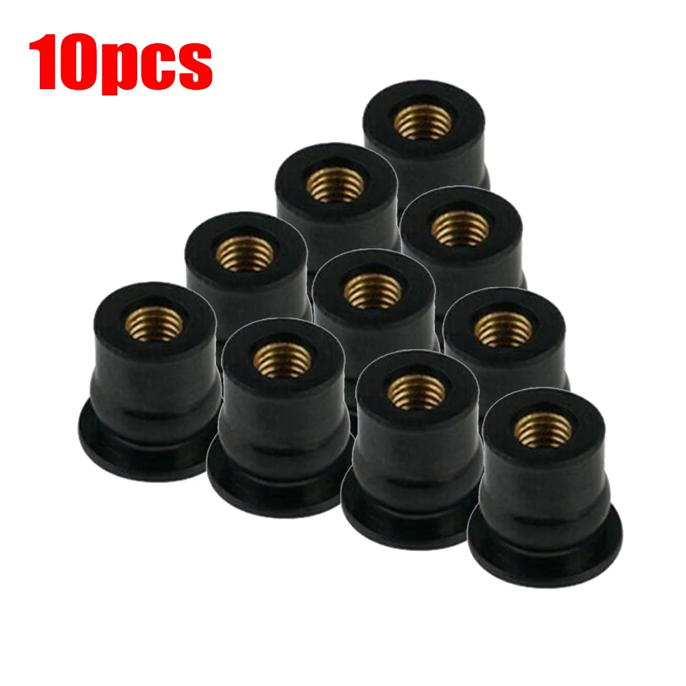 10X Motorcycle M6 Metric Rubber Well Nuts Neoprene Nuts Damper Panel Fixing Universal Windshield Fairing Cowls Fastener Screws Motorcycle Accessories Auto Fasteners Motorcycle Screws Motorcycle Fasteners