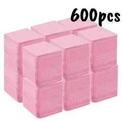 Lint - Free Nail Wipes Gel Cleanser Pads for Nail Art and Beauty Care (600pcs Pink Wipes)