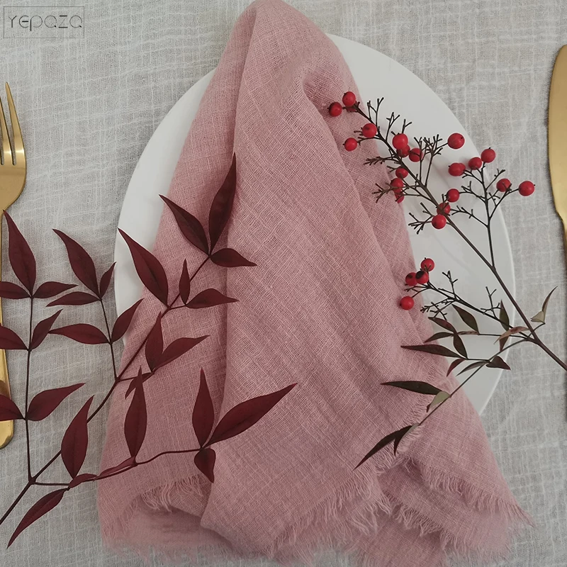 

20pcs/ set Wedding napkins cloth napkins Ivory 100% cotton tea towels pink 17 x17inch Birthday party table napkin cheap napkins