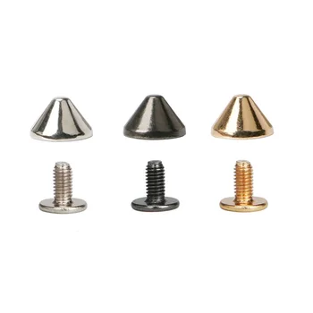 100sets 9*6mm Cone Spots Metal Punk Spike Leathercraft Rivets Bullet Spikes Rivets for Collar Shoes