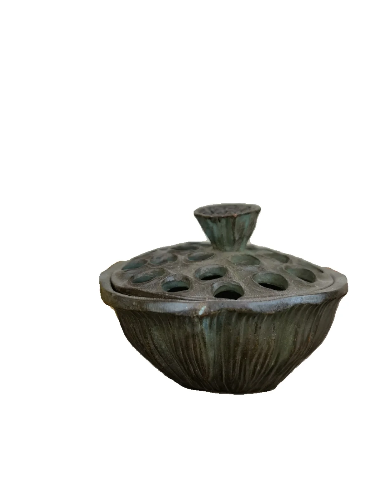 

Antique Copper Lotus Seed, Lotus Peng, Incense Burner Home home accessories figurine