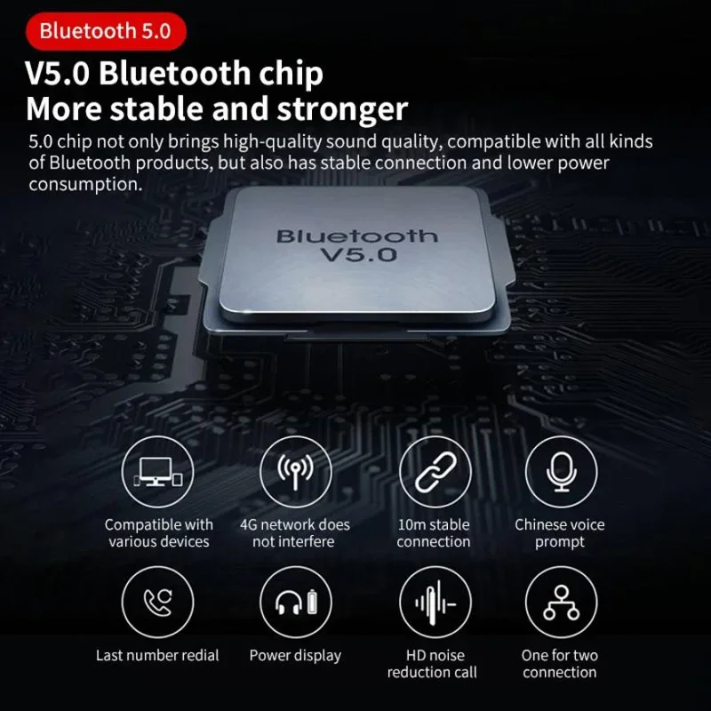 Wireless Bluetooth Headphones With Microphon Earphone ENC Noise Cancelling Handsfree Talking Headset Busines Auriculares Driving 6