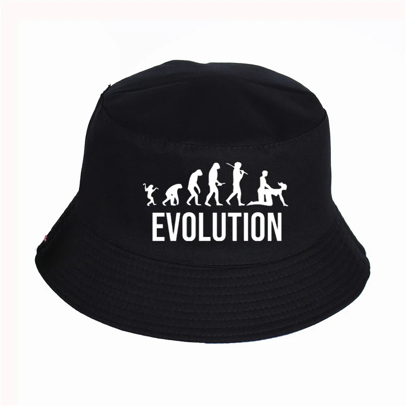 

Evolution Sex Love Gifts Print Bucket cap Men Womens High Quality Panama Caps Summer Sun Visor Fishing Fisherman Hat