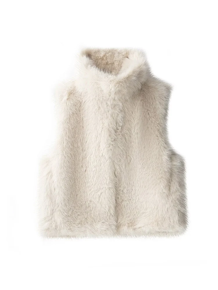 Women's Autumn Fur Vest New Streetwear Trendy Vintage Sleeveless Tank Tops Faux Fur Winter Coat Tops Casual Fur Coat Jackets