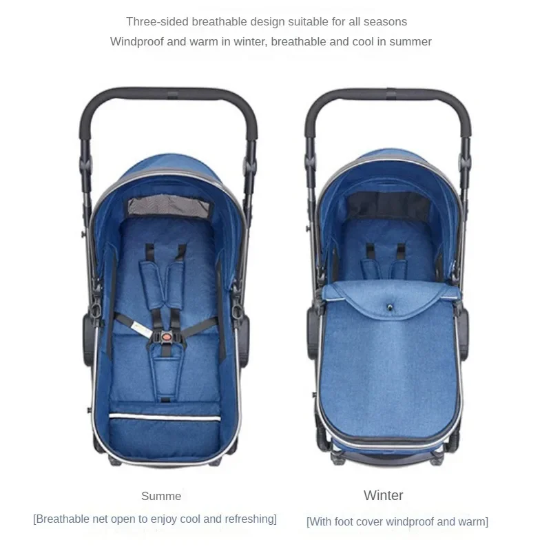 3In1 Baby Stroller with car seat Foldable Children's Stroller Shock-absorbing Baby Carriage Removable Sleeping Basket 4