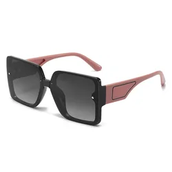 Oversized Square Sunglasses with UV Protection Lenses - Unisex Style (Black)
