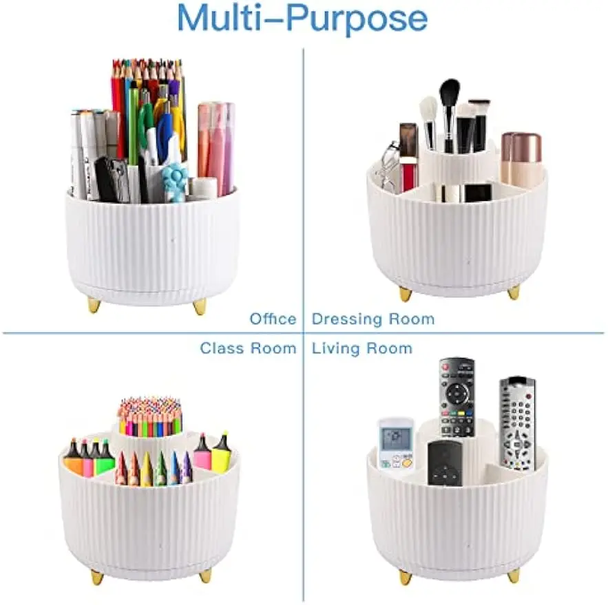 Storage Box Self Adhesive Storage Box Desk Organizer Storage Organizer Office desk storage box pen holder painting brush makeup storage box 360 &deg; rotating office school multifunctional