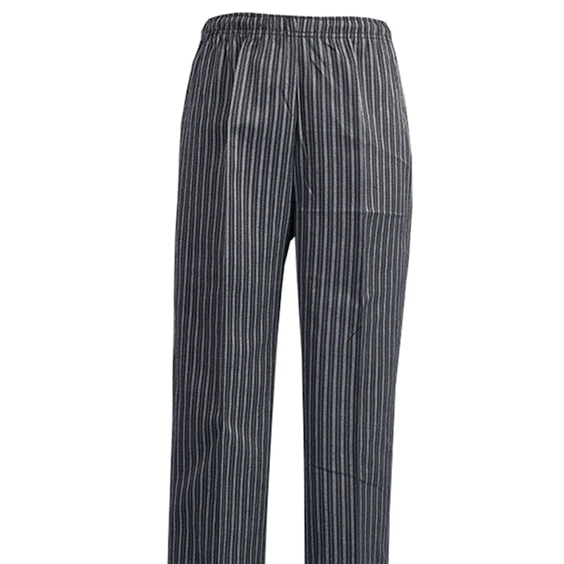 New Chef Pants Men Hotel Kitchen Straight Leg Pants Elastic Professional Trousers Loose Fashion Casual Work Everyday