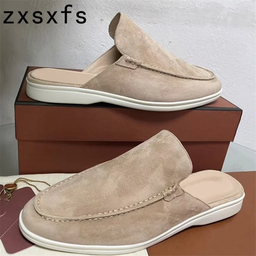 

Popular Kid Suede Half Slippers Women Summer Walk Flat Slides Slip On Casual Shoes 2024 Mules For Woman Sandals