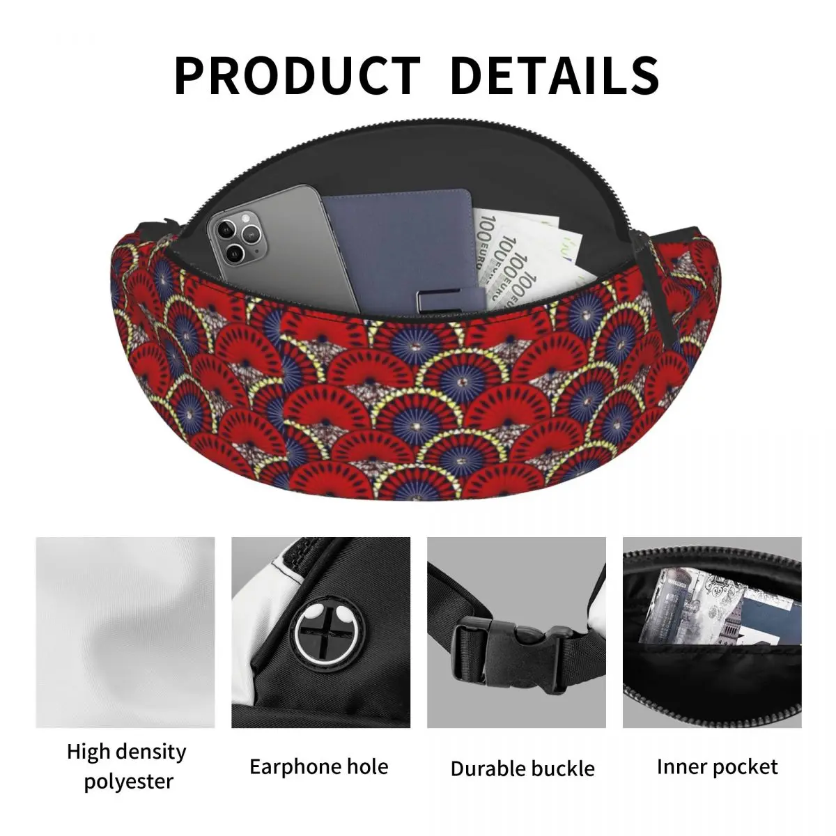 Ankara Dutch Wax Print Fanny Pack Women Men Custom African