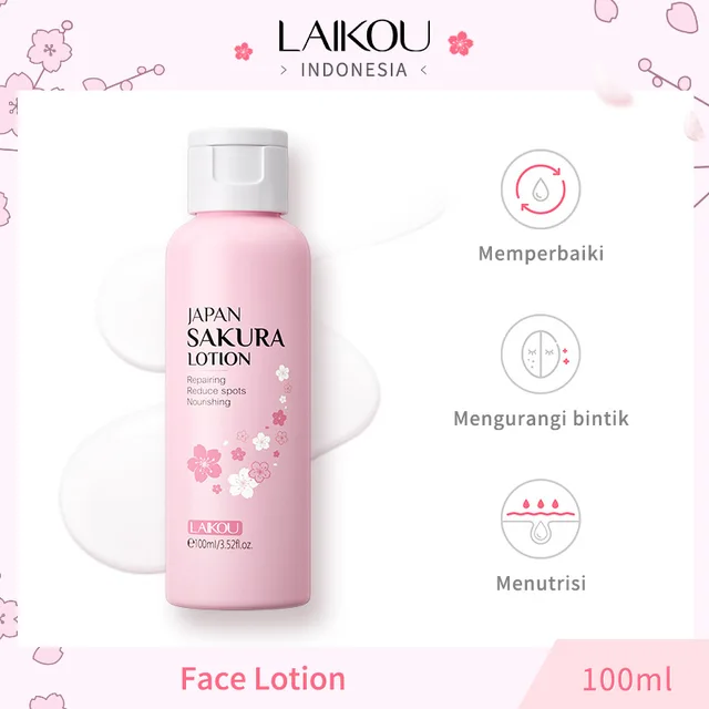 LAIKOU Sakura Face Lotion Moisturizing Essence  Shrink Pores Repairing  Improve Skin Elasticity  100ML