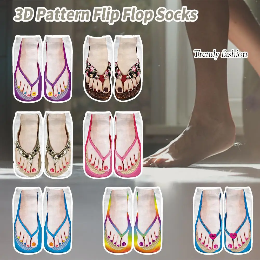

Cute Foot Printed 3D Socks For Women Kawaii Low Ankle Femme Girls Cotton Socks Casual Funny Creative Socks Happy Calcetines G0A5
