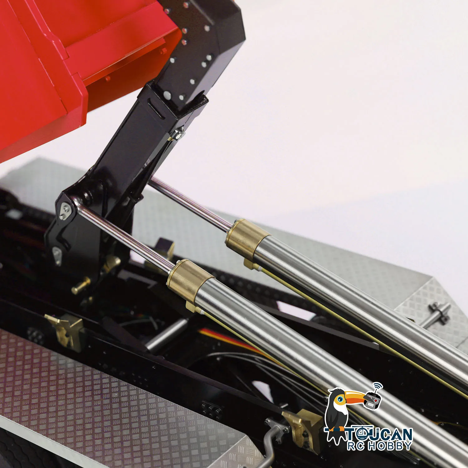 1/14 RC Hydraulic Full-dump 8x8 Truck Metal Roll Off Dumper Car 3-speed Gearbox Model with Light Sound Rear Axle Lifting TH23685 5