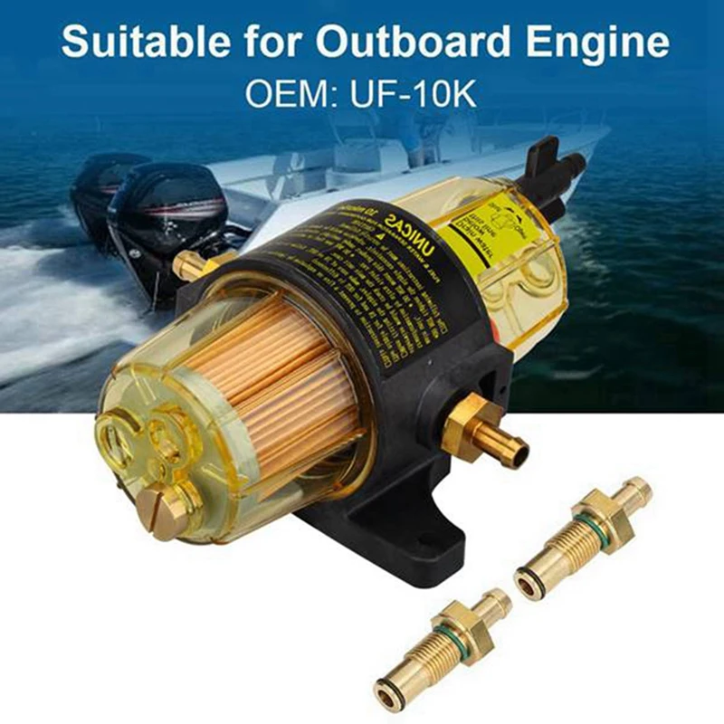 

9PCS UF-10K Fuel Filter Fuel Water Separator Assembly Fuel Filter Assembly For Yamaha Suzuki Tohatsu Mercury Outboard
