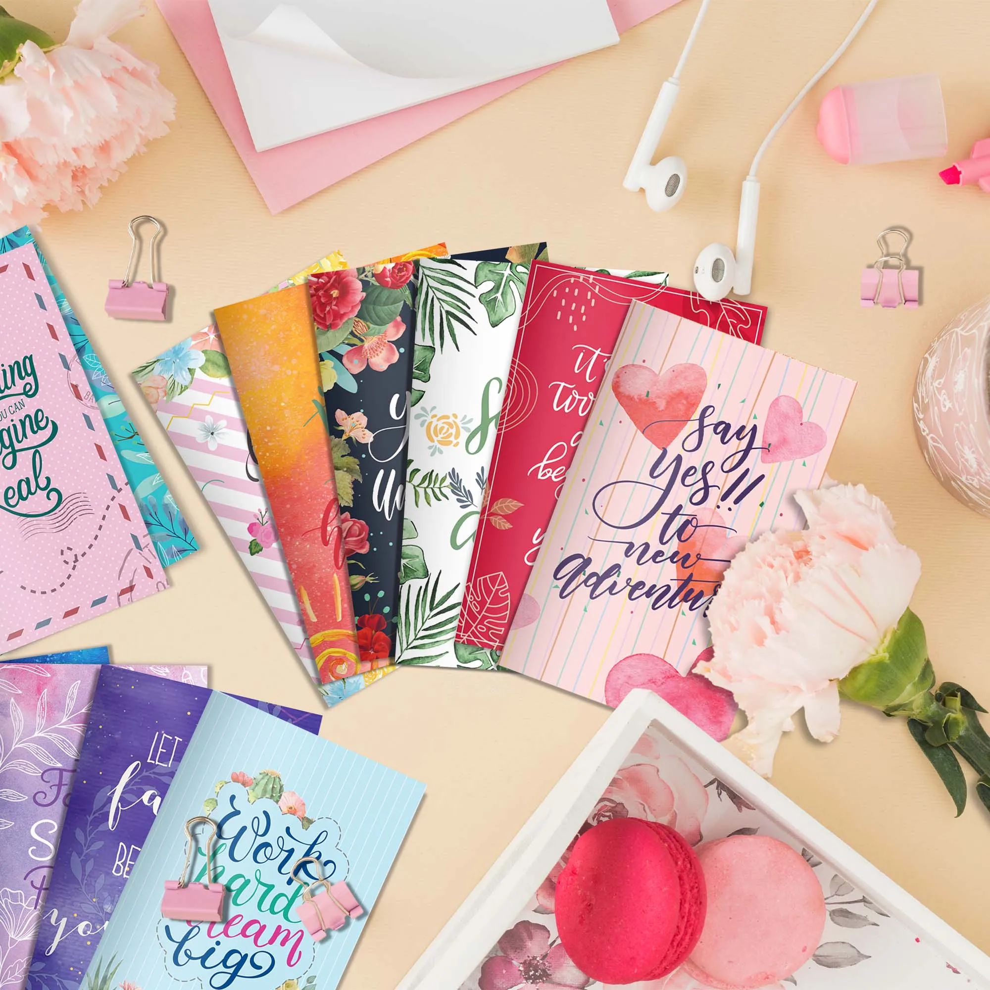 12pcs Mini Motivational Notebook Inspirational Quotes Pattern Memo Pad Notepads Students Journal Pocket Notebook Party Supplies - 3
