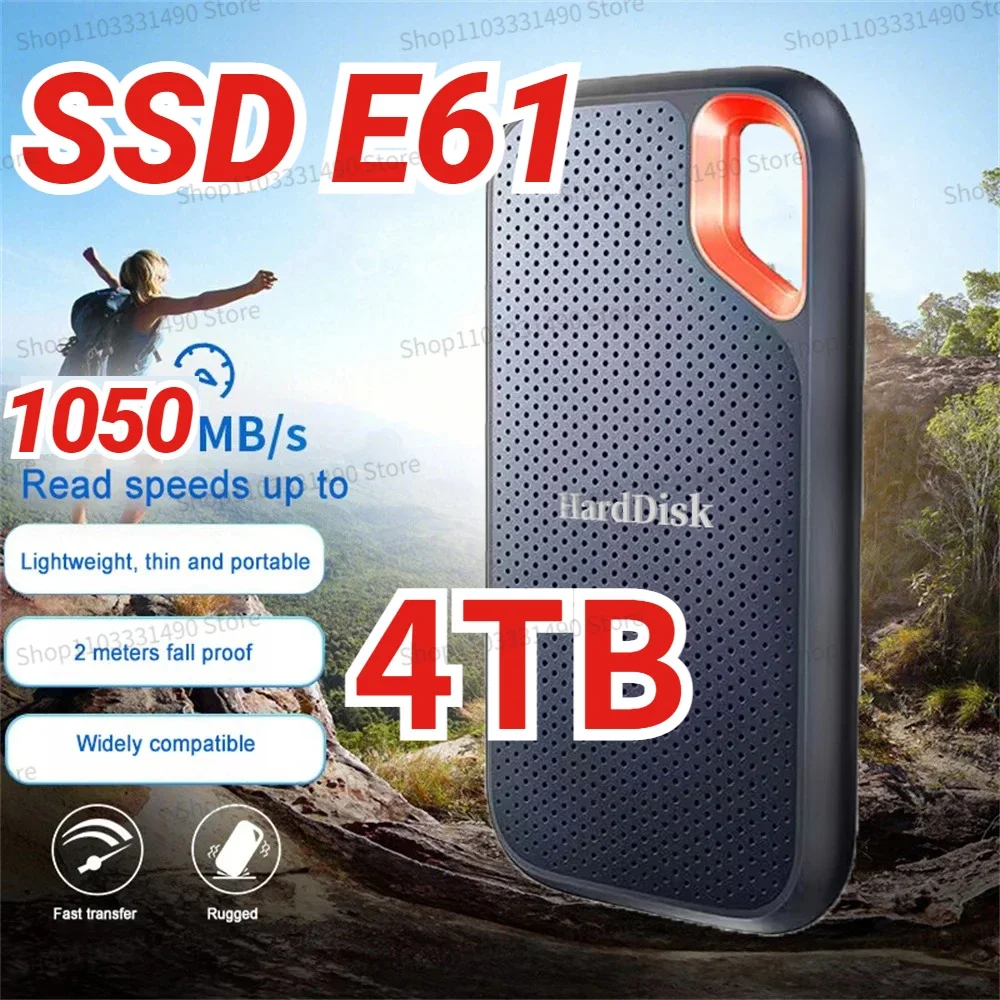 

SSD E61 500GB 1TB 2TB 4TB USB 3.2 Gen2 Type-C Read 1050MB/s Extreme Portable External Solid State Drives NVME SSD for PS5 PC