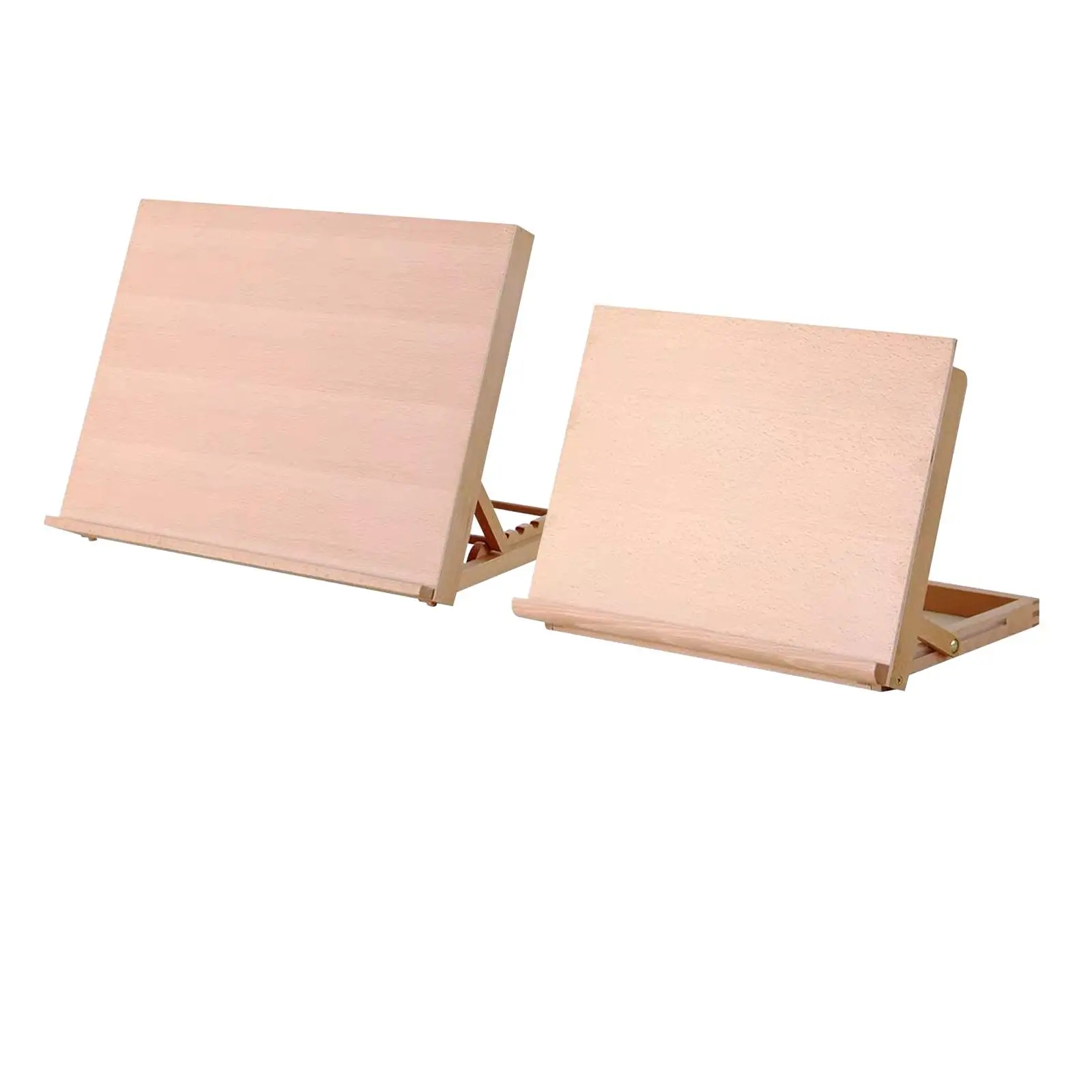 Wood Table Easel Adjustable Bookshelf Desktop Drawing Board for Student Oil Painting