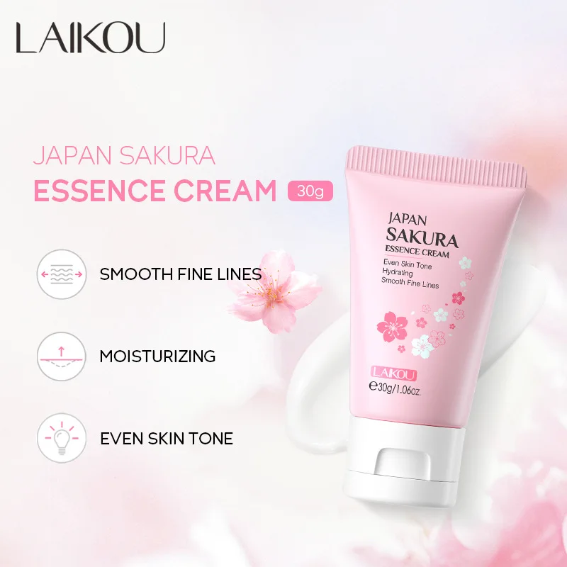 

5PCS Sakura Face Cream Cherry Blossom Essence Facial Cream Face Moisturizer Cream for Deep Nourishing moisturizing Firming 30g
