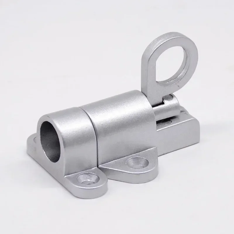 Aluminum Alloy Security Automatic Gate Lock Spring Bounce Door Bolt Latch Gate Latch Lock Grey Aluminum