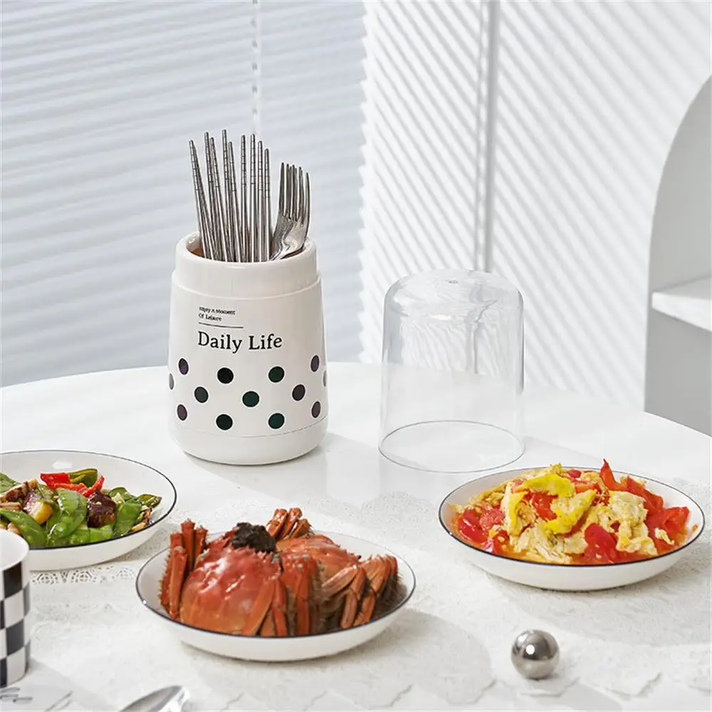 Storage Rack Sanitary Dustproof Chopstick Bucket With Lid Durable Smooth Dustproof Storage Trend Chopstick Rest Kitchenware 2