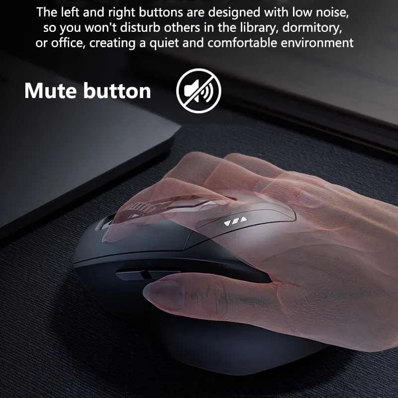 Inphic DR01 Bluetooth Wireless Ergonomic Silent Rechargeable Mouse For Home Office Laptop Desktop Tablet