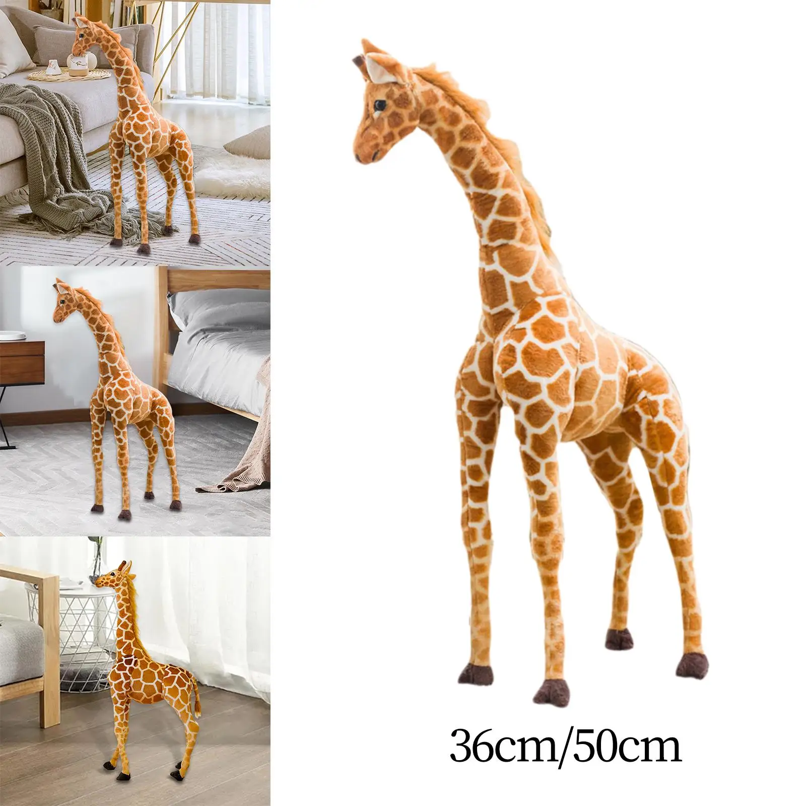 Plush Toy Giraffe Figure Stuffed Animal Plush Hugging Pillows Animals Plush Giraffe Cuddly Cushion for Preschool Sofa Women