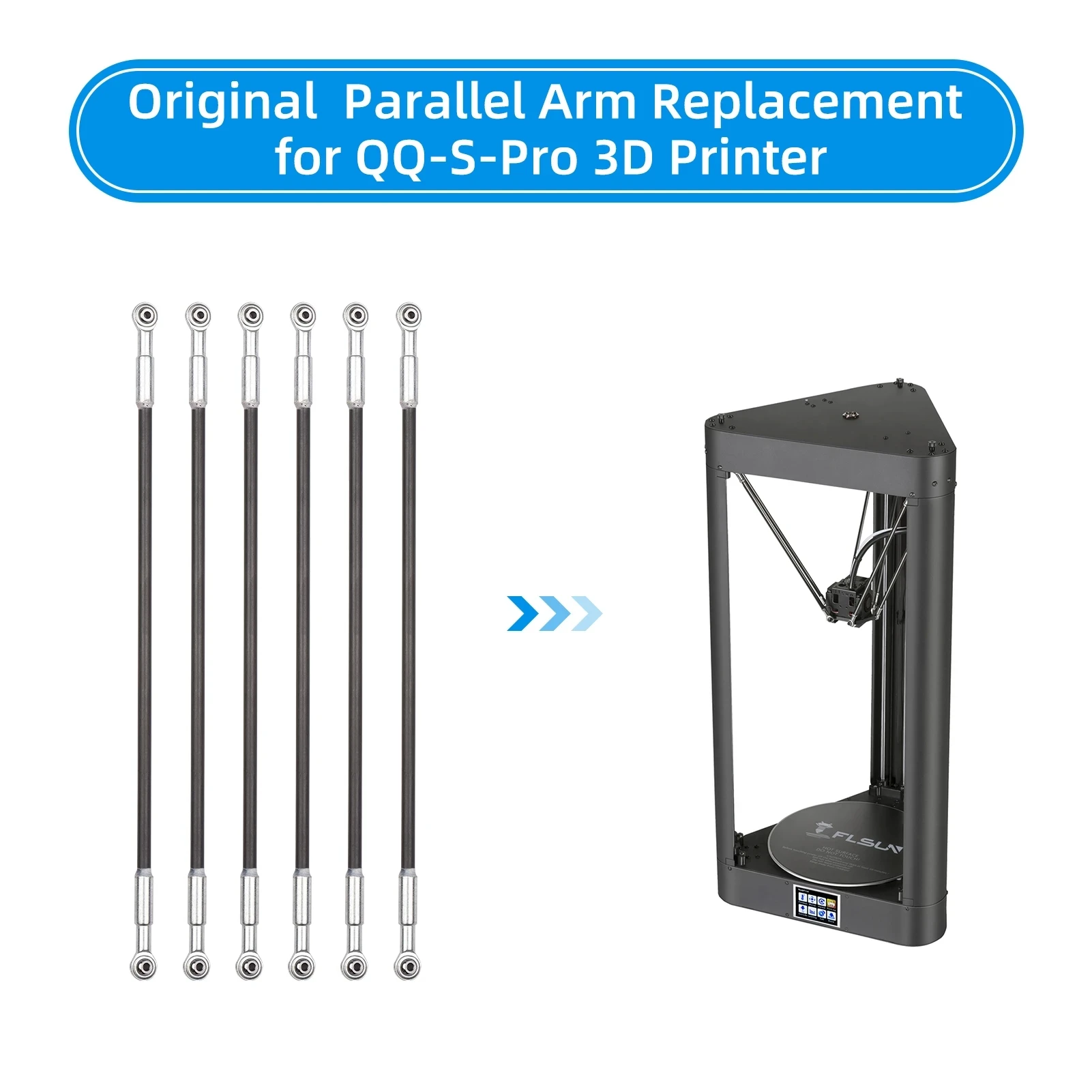 Flsun Qq-S Pro 3D Printer Balance Push Rod Qqs Braccio Parallelo Parte In Fibra Di Carbonio Sostituzione Leggera Aggiornata