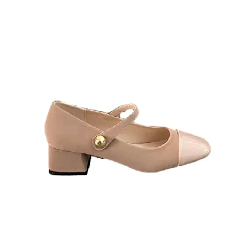 Square Toe Marie Janes High Heels Shoes Summer Women Shallow Shoes Designer Dress Elegant Pumps