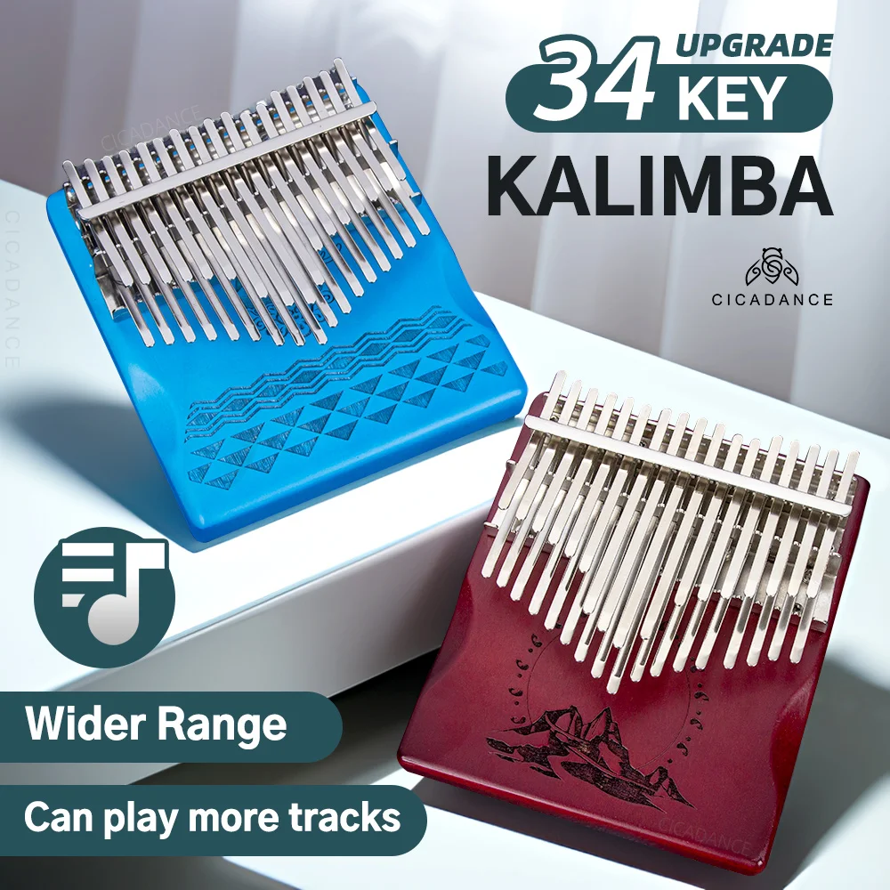 

Chromatic Kalimba 34 Keys Thumb Piano Flat Board Calimba With Case Learning Book Keyboard Musical Instrument For Beginners Kids