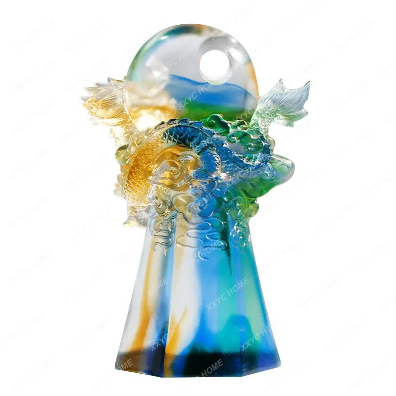 

Glass Ornament Present for Client Living Room Chinese Dragon Promotion Gift