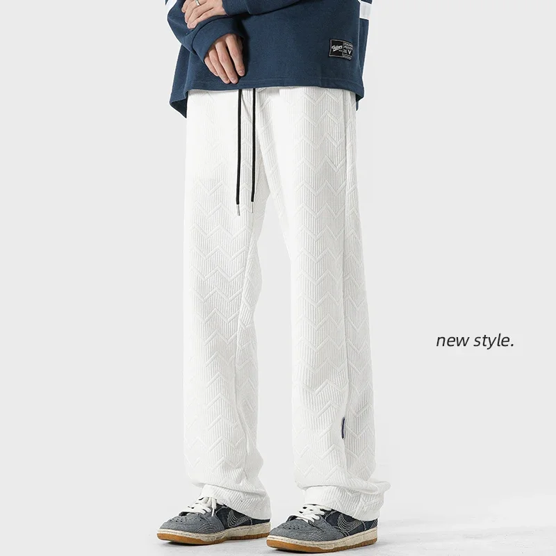 헐렁한 바지 하이 퀄리티 브랜드 한국 인기 의류, 세로 부드러운 느낌 스트리트웨어, 남성 의류, 2024 스포츠, 신상 조거