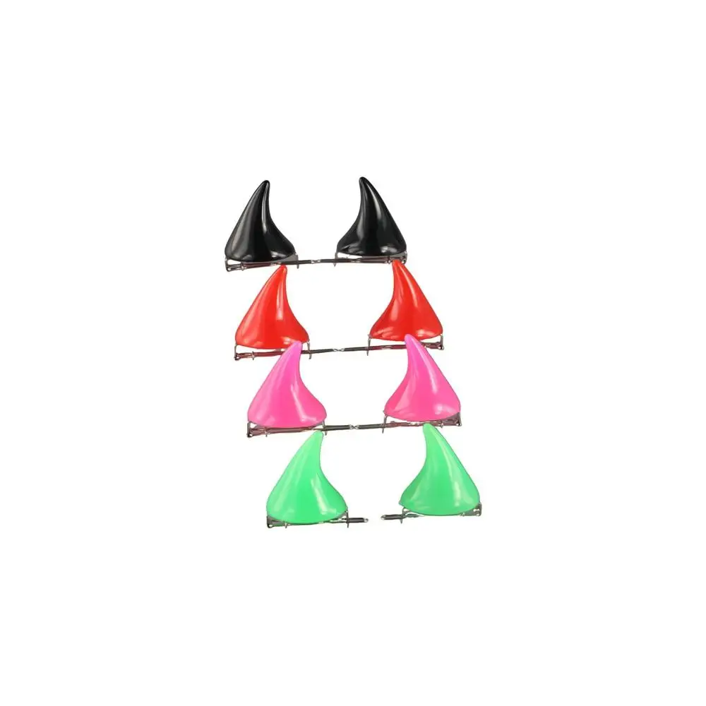 Charming Devil Horn Hair Barrettes - Cute Halloween Cosplay Hair Accessory