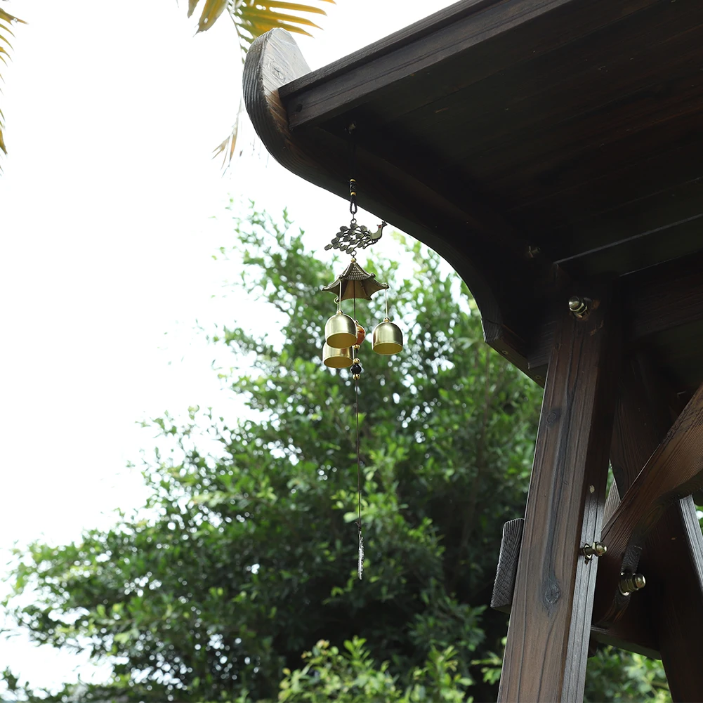 Metal Copper Wind Chime Pendant Door Decoration Alloy Bell Feng Shui Pendant Town House Lucky Dragon Money Shop Doorbell New 2