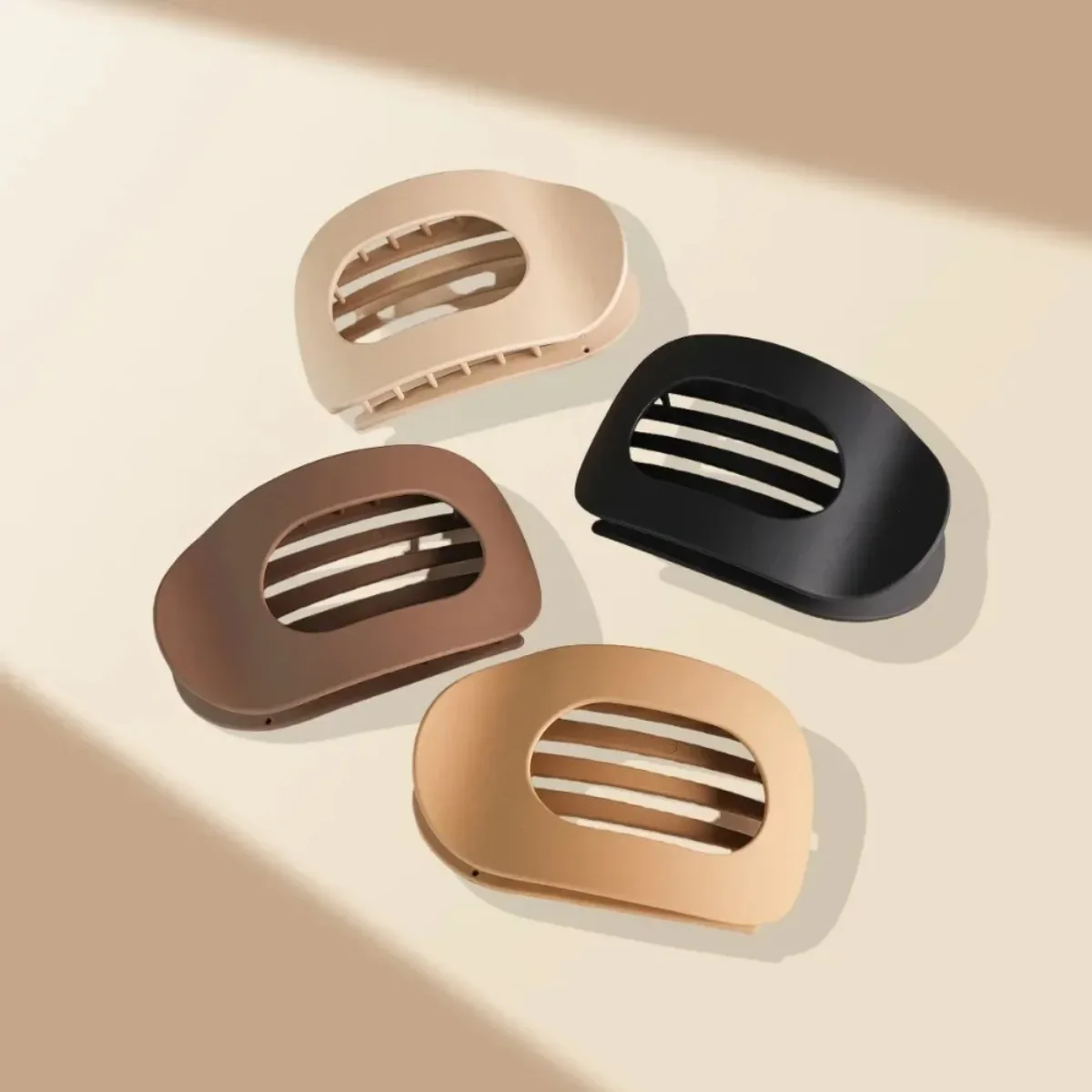 Modische Ovale Haarklammer für Frauen Neues Design Leoparden-Muster Matt Gebogene Flache Styling-Haarspangen Acryl Liegende Haaraccessoires – Detail 10
