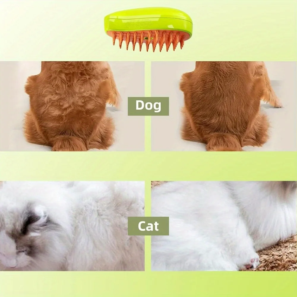 Steam Cat Brush 3 in 1 Spray Cat Brush Massage Steam Self Cleaning for Removing Tangles and Loose Hair