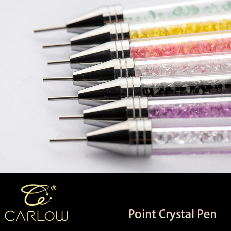 Carlow 7 Colori Doppia Testa Nail Art Diamond Drill Dot Painting Point Pen Strass Picker Wax Pencil Crystal Handle Tool