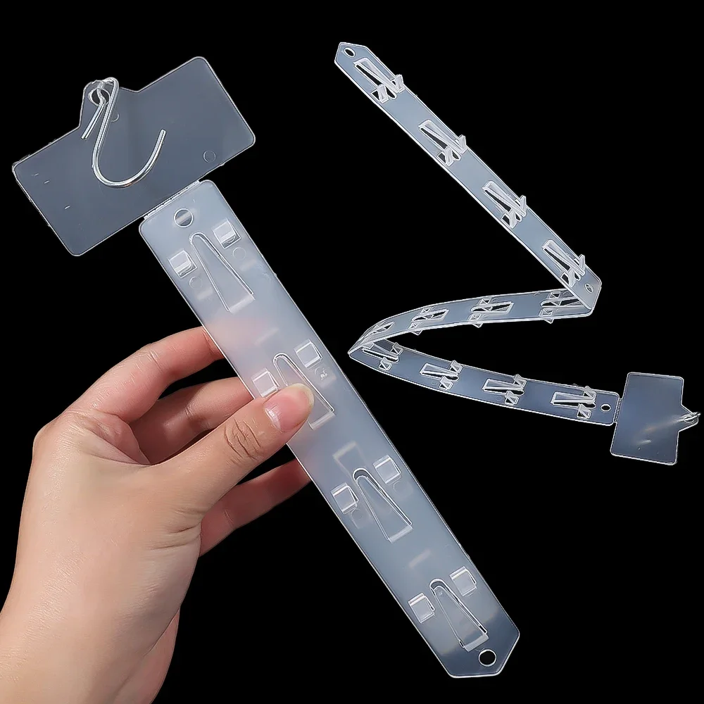 1/5pcs Hanging Strips Supermarket Snack Plastic Store Hang Snacks Display Hanger Hooks Useful Shop Merchandising Clip Strips 5