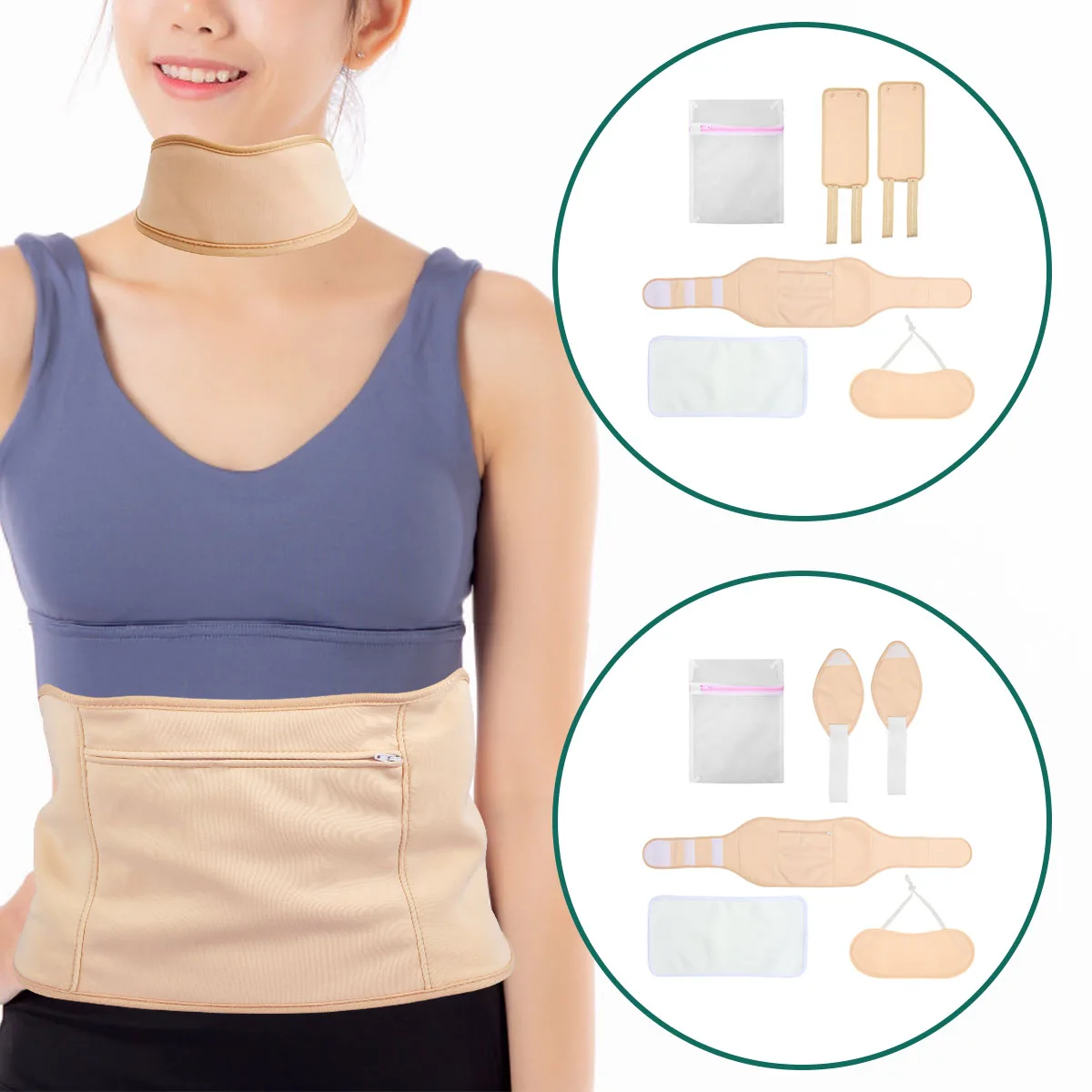 

5Pcs Waist Neck Oil Pack Set Washable Reusable Knee Essential Oil Wrap Mess-Free Oil Pack Wrap with Adjustable Elastic Strap
