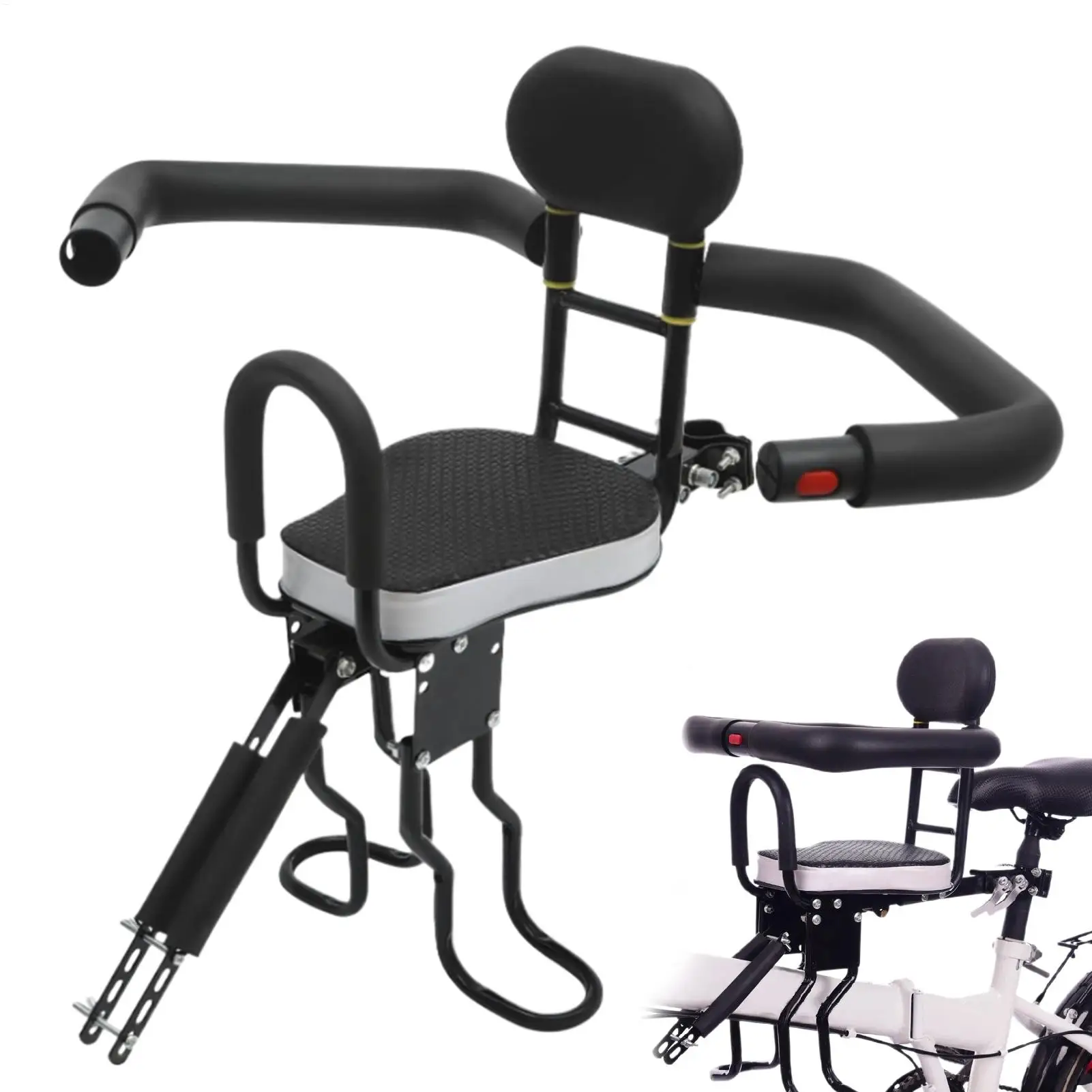 Seggiolino Bici Elettrica per Bambini, Portatile, con Spugna Ispessita, Capacità 80KG, Compatibile con Diversi Modelli, Montaggio Anteriore
