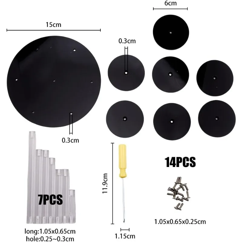 1Set 7-Tier Action Figure Stand Round Acrylic Display Stand Collectibles Organizer Holder Black Layered Display Stand 2
