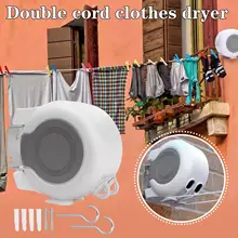  30m Retractable Rope Clothesline Indoor Outdoor Wall Rack Washing Clothes Mount Saving Line Organizer Space Drying Clothes N1l0 