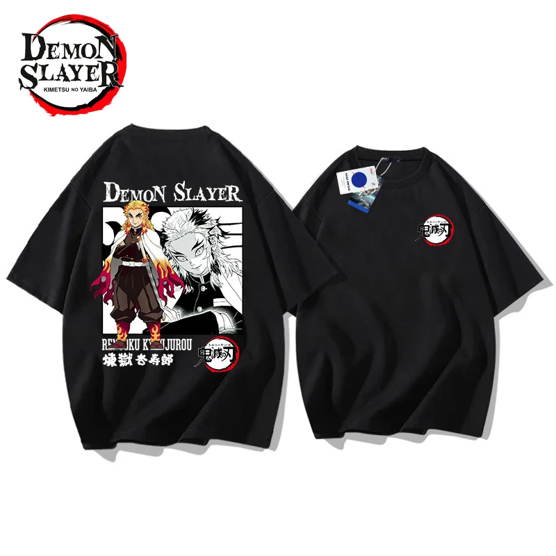 

Anime Rengoku Kyoujurou Demon Slayer Fashion Summer T Shirt Unisex Graphic Print Shirt Short Sleeves T Shirt Top