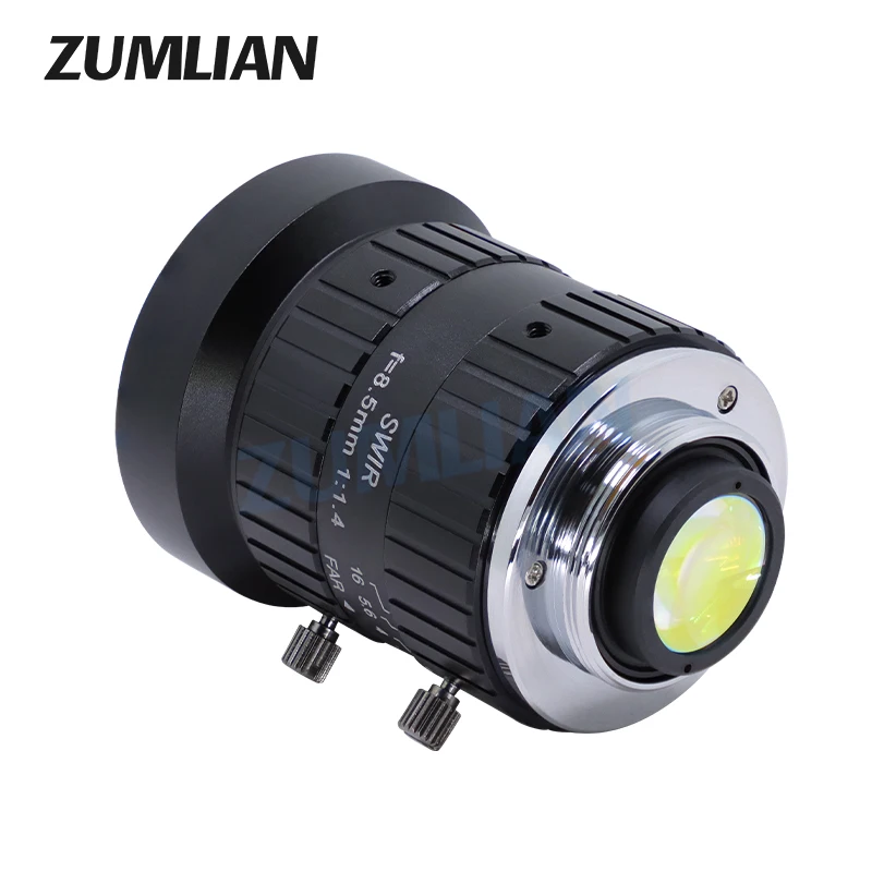 ZUMLIAN 8.5mm NIR 렌즈 750-1700nm 산업용 검사 카메라 2/3'' CMOS 센서 F1.4 수동 조리개 (4K NIR 카메라용)