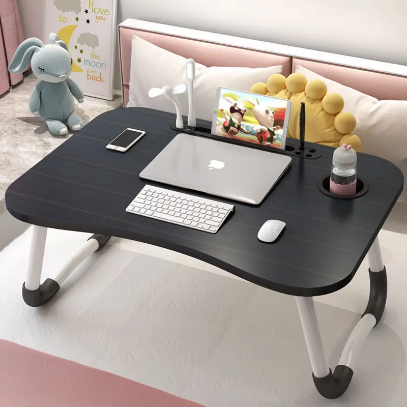 Laptop desk, bed computer desk, dormitory folding table, study table foldable injection molding hand guard on bed study laptop small desk bedroom dormitory study simple small table